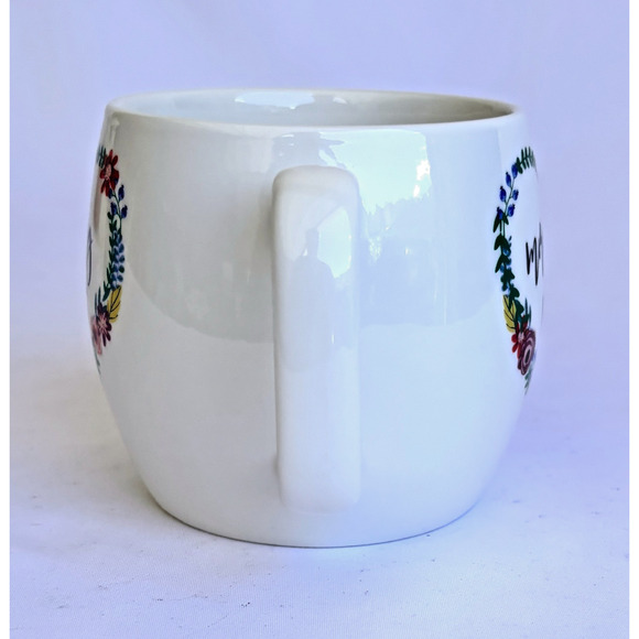 Opal House Morning Vibes Large Coffee Mug Floral Heart design - Picture 4 of 8